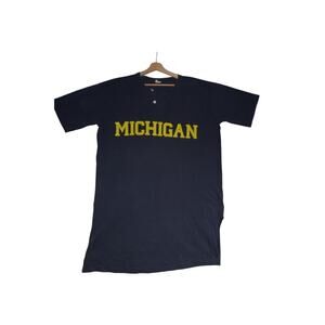 Vintage Michigan Wolverines Henley T-Shirt The Cotton Exchange USA Fits All